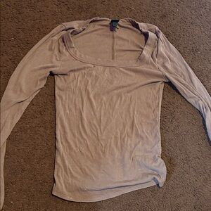 Elegant Gray Long Sleeve Women's Top